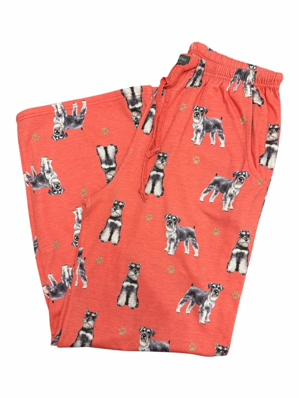 COMFIES Coral Dog-Print Pajama Pants with Elastic Waist & pull tie